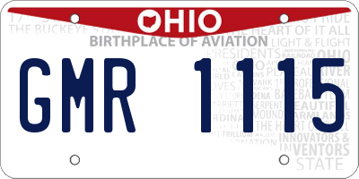 OH license plate GMR1115