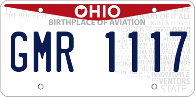 OH license plate GMR1117