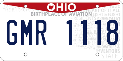 OH license plate GMR1118