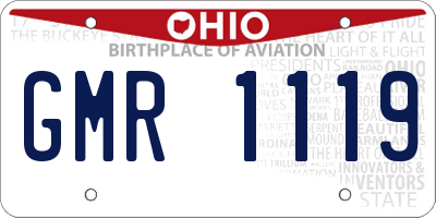 OH license plate GMR1119