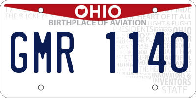 OH license plate GMR1140