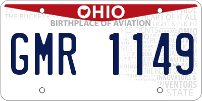 OH license plate GMR1149