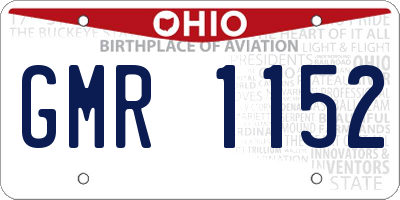 OH license plate GMR1152
