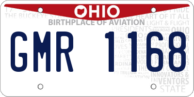 OH license plate GMR1168