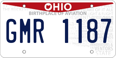 OH license plate GMR1187