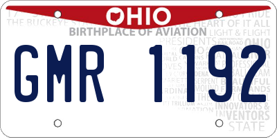 OH license plate GMR1192