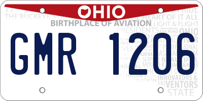 OH license plate GMR1206