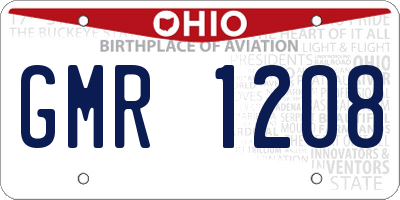 OH license plate GMR1208