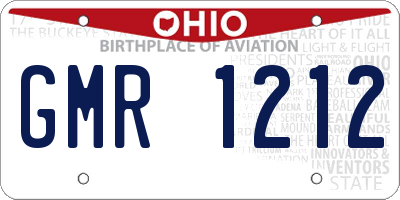 OH license plate GMR1212
