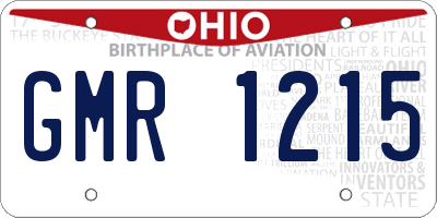 OH license plate GMR1215