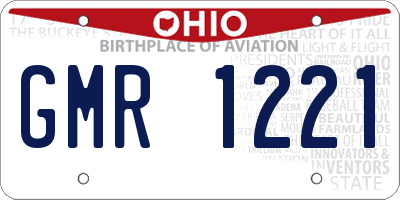 OH license plate GMR1221