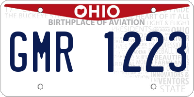 OH license plate GMR1223