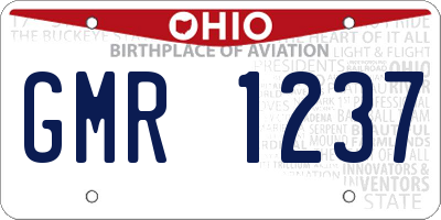 OH license plate GMR1237