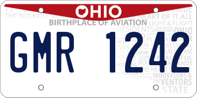 OH license plate GMR1242