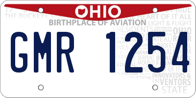 OH license plate GMR1254