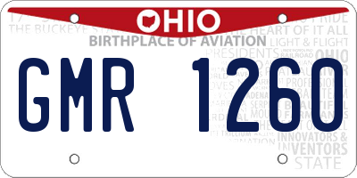 OH license plate GMR1260