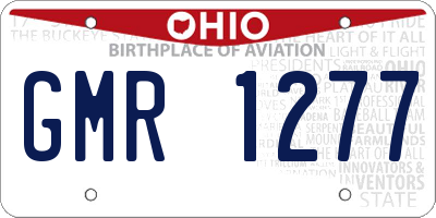 OH license plate GMR1277