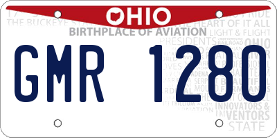 OH license plate GMR1280