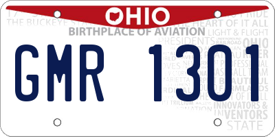 OH license plate GMR1301
