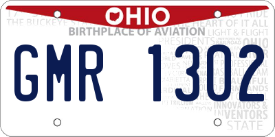 OH license plate GMR1302