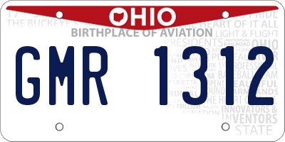 OH license plate GMR1312