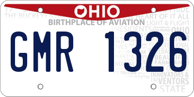OH license plate GMR1326