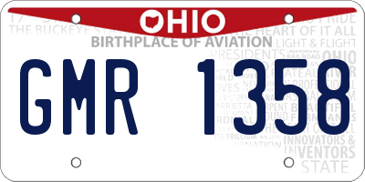 OH license plate GMR1358