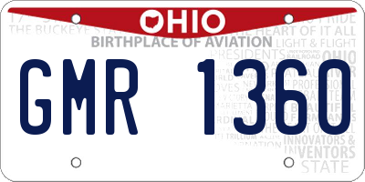 OH license plate GMR1360