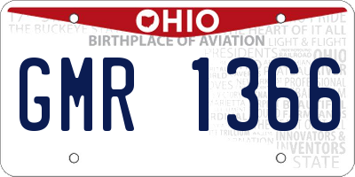 OH license plate GMR1366