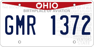 OH license plate GMR1372