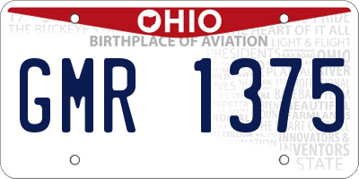 OH license plate GMR1375