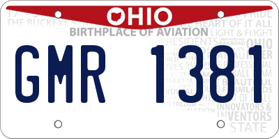 OH license plate GMR1381