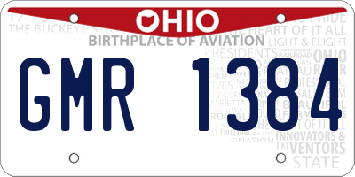 OH license plate GMR1384