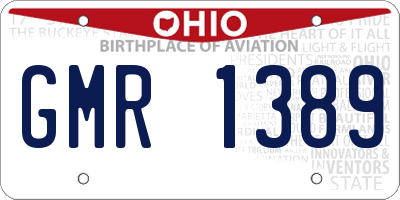 OH license plate GMR1389