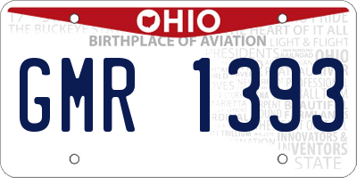 OH license plate GMR1393