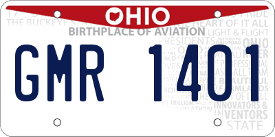 OH license plate GMR1401