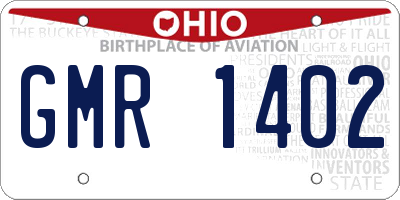 OH license plate GMR1402
