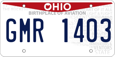 OH license plate GMR1403