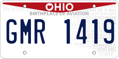 OH license plate GMR1419