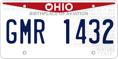 OH license plate GMR1432