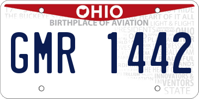 OH license plate GMR1442