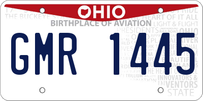OH license plate GMR1445