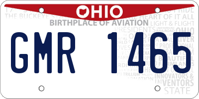 OH license plate GMR1465