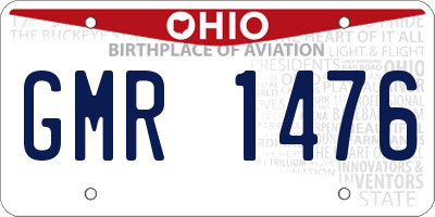 OH license plate GMR1476