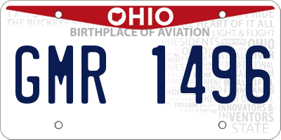 OH license plate GMR1496
