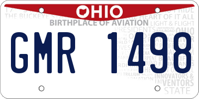 OH license plate GMR1498