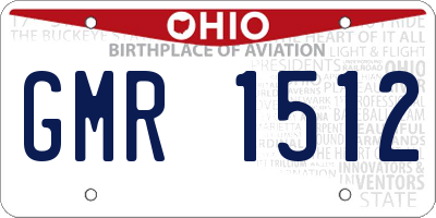OH license plate GMR1512