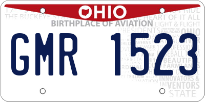 OH license plate GMR1523