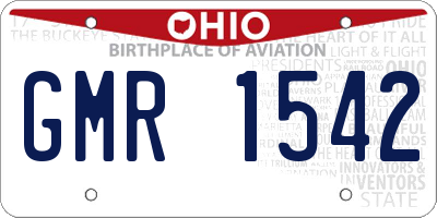 OH license plate GMR1542