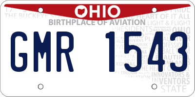 OH license plate GMR1543